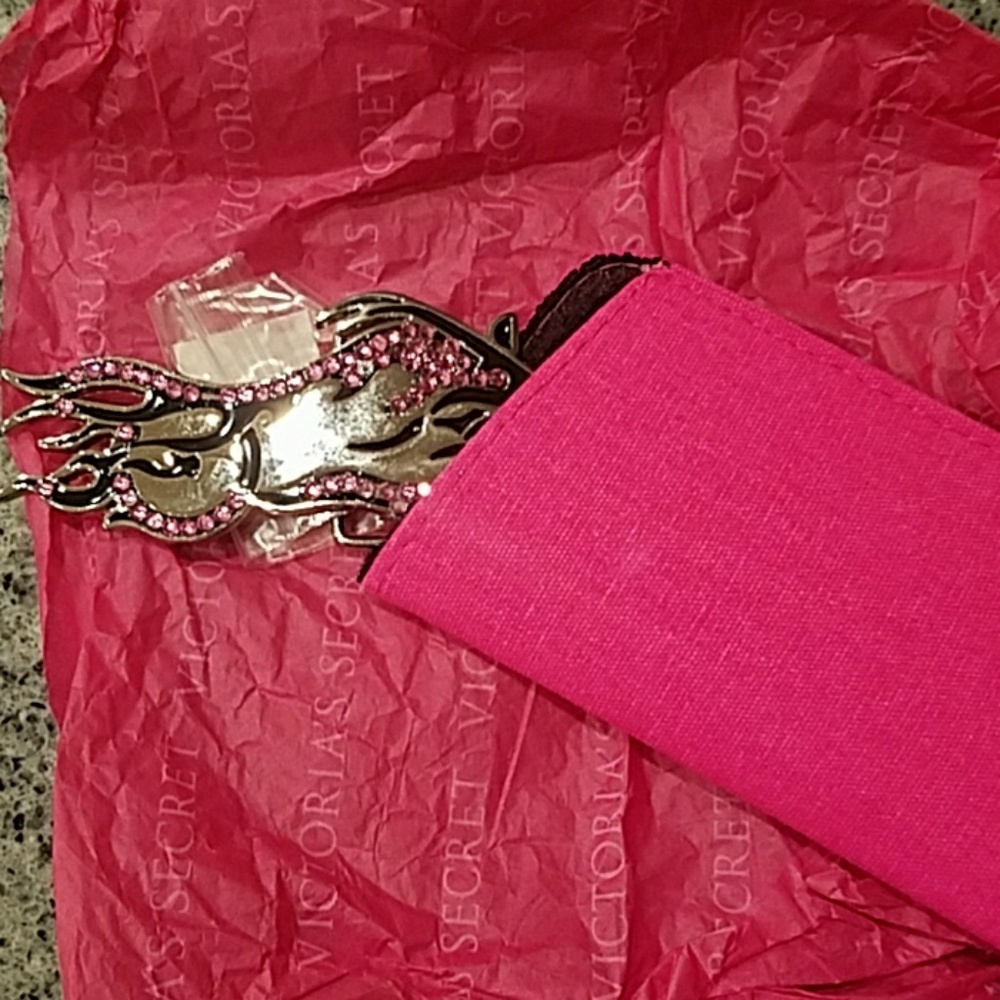 Pink Rhinestone Motorcycle Belt Buckle - Picture 4 of 4